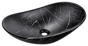 COMAD UN-LENA-MB2 - Umywalka nablatowa LENA 61,5x36 cm ceramika/matowy czarny