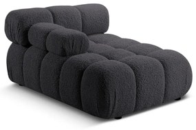 Antracytowy moduł sofy z materiału bouclé (lewostronny) Bellis – Micadoni Home