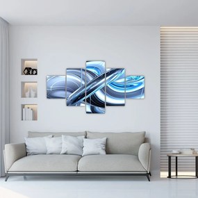 Obraz niebieskiej abstrakcji (125x70 cm)