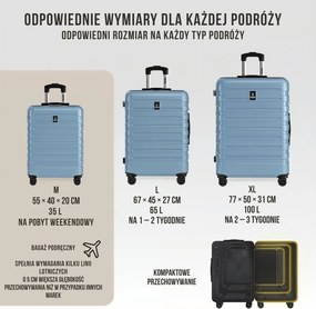 Zestaw walizek podróżnych NEW YORK, 3-elementowy, ABS, jasnoniebieski Deuba