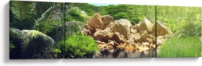 Obraz jeziora w dżungli Seszeli (170x50 cm)