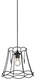 Retro lampa wisząca czarna 30 cm - Granny Frame