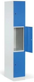Szafka skrytkowa, 3 schowki, 1850 x 300 x 500 mm, demontaż, zamek RFID, drzwi zielone