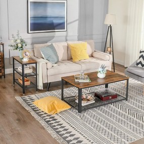 Stolik pomocniczy TAYLOR 60x30 cm, rustykalny brązowy