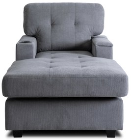 Fotel Wypoczynkowy Sofa NEO Szary Tapicerowany Nowoczesny