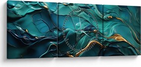Obraz - Tekstury abstrakcyjne (z zegarem) (90x30 cm)