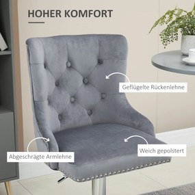 HOMCOM Zestaw 2 taboretów barowych regulowana wysokość obrotowe siedzisko stylowe i wygodne szare | Aosom PL