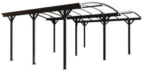 Wiata samochodowa podwójna pergola wolnostojąca z aluminium - 2 samochody - 30 m² - Antracytowy - BARESA