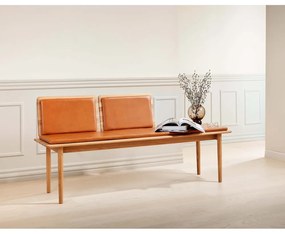 Koniakowo-naturalna skórzana ławka Elba – Hammel Furniture