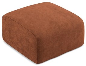 Podnóżek z tkaniny szenilowej w kolorze terakoty Leila – Makamii