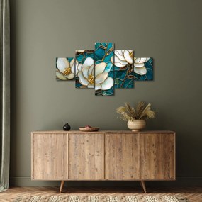 Obraz - Witraż z magnolią (125x70 cm)