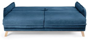 Niebieska sztruksowa rozkładana sofa 218 cm Tori – Bonami Selection