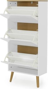 Biała szafka na buty z nogami z drewna dębowego Tenzo Dot