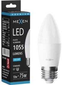 Mexen Nova żarówka LED E27, C37, 10W, Zimna - 6500K, 1055 lm - L102-E27-1065-01