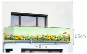 Osłona na balkon w motyle, 5 m x 85 cm