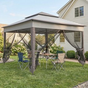 Outsunny Faltpavillon z Bocznymi Ścianami Szary 3,25 x 3,25 x 2,7 m