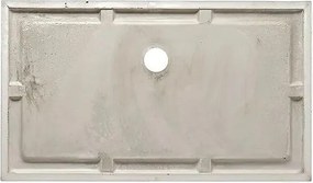 Brodzik prostokątny błyszczący biały „Denver” z cienkiej, antypoślizgowej ceramiki, 80x120 cm