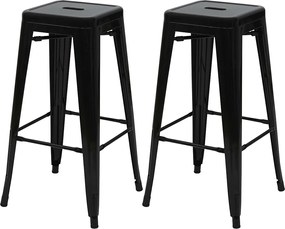 Stołek barowy MCW-A73 (zestaw 2 szt.),  czarny