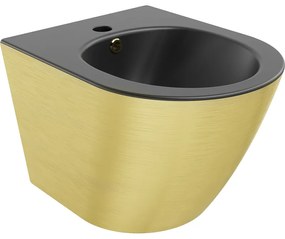 Mexen Lena bidet wiszący, czarny mat/złoty wzór linie - 35224877