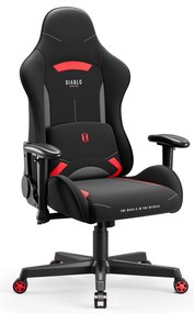 Fotel gamingowy materiałowy czarno-czerwony: Diablo X-Starter