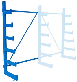 Regał wspornikowy dodatkowy, jednostronny, choinkowy, 2000 x 1330 x 624 mm, 6 półek