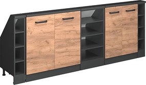 Szafka kuchenna na dach skośny złoty dąb energetyczny 210x46x81.6 r-line