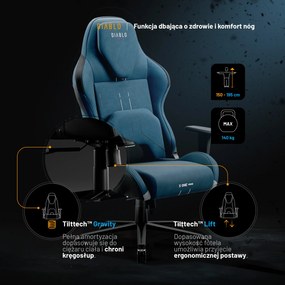 Fotel Gamingowy Diablo X.One Prime, Normal Size, Meta Ocean