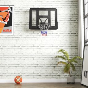 SPORTNOW Kosz do koszykówki montowany na ścianie, siatka odporna na rozdarcie, odporny na warunki atmosferyczne, trwały, na zewnątrz i wewnątrz, Czarny