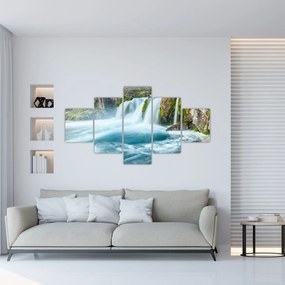 Obraz - Skały z wodospadami (125x70 cm)