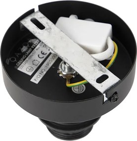 Lampa sufitowa czarna z płaskim kloszem w stylu pawia 45 cm - Combi