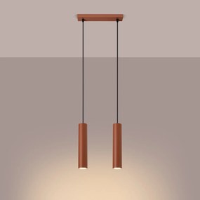 Lampa wisząca LAGOS 2 ochra czerwona SOLLUX  LIGHTING