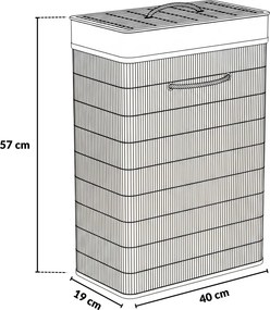 Kosz na pranie bambusowy, 40 x 19 x 57 cm