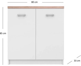 Komoda Dwudrzwiowa do Salonu ELEGO 80 cm Biała Nowoczesna