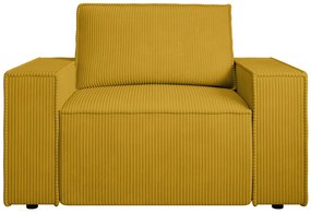 Fotel z żółtego sztruksu - AMELIA