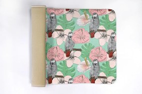 Antypoślizgowy dywanik łazienkowy Antypoślizgowy dywanik łazienkowy Ptaki Papuga Kwiaty