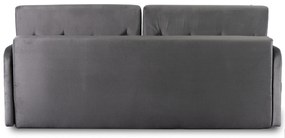 Sofa Rozkładana z Funkcją Spania VIVO Dwuosobowa Szara Glamour do Salonu