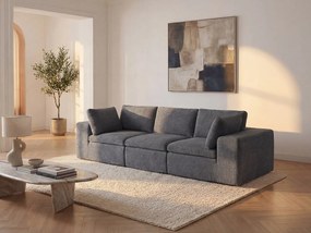 Kanapa 3-osobowa modułowa  z antracytowej tkaniny CORTOLINE