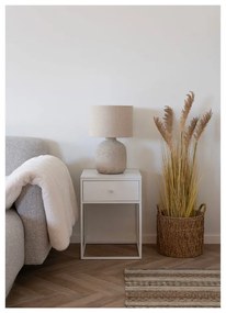 Kremowa lampa stołowa z tekstylnym kloszem (wysokość 46,5 cm) Bilby – House Nordic