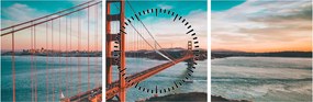 Obraz - Golden Gate, San Francisco (z zegarem) (90x30 cm)