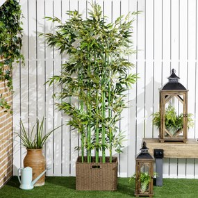HOMCOM Sztuczny bambus 180 cm roślina dekoracyjna realistyczny wygląd łatwa pielęgnacja do domu zielony | Aosom PL