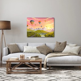 Obraz balonów nad krajobrazem (70x50 cm)