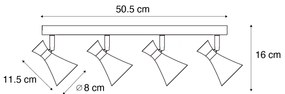 Nowoczesny reflektor sufitowy czarny 4-punktowy obrotowy i przechylny - Triangle Nowoczesny Oswietlenie wewnetrzne