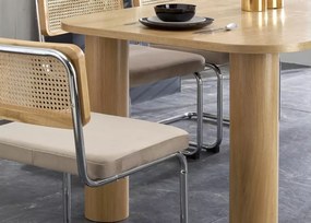 Nowoczesny prostokątny stół Casey z rozkładanym blatem 160-240 cm z naturalnej okleiny w kolorze dąb naturalny do kuchni salonu