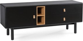 Szafka RTV do Salonu z Szufladami ARTI 140 cm Czarna Nowoczesna