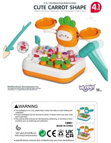 Woopie gra montessori 4w1 łowienie rybek waga szalkowa uderz w kreta i marchewki
