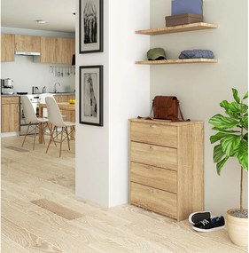 Szafka na buty AKORD Dąb Sonoma 60 cm 4 drzwi kolor Dąb Sonoma mat 4 półki 60x33x80 cm