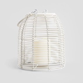 Lampion MODERN HAMPTONS ogrodowy ze świecą LED biały 19x21,5 cm HOMLA