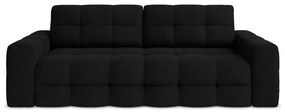 Czarna rozkładana sofa z materiału bouclé 255 cm Milu – Makamii