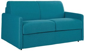 Kanapa 2-osobowa z ekspresowym mechanizmem rozkładania z tkaniny CALIFE - Kolor: turkusowy - Miejsce do spania: 120 cm - Materac 14 cm