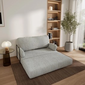Masseno Sofa piankowa KESTE z funkcją spania, Kanapa z pianki do salonu, Bezmontażowa, Tkanina bucle – Jasnoszary QUELLE 83